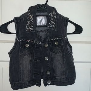 Justice Rhinestone Jean Vest